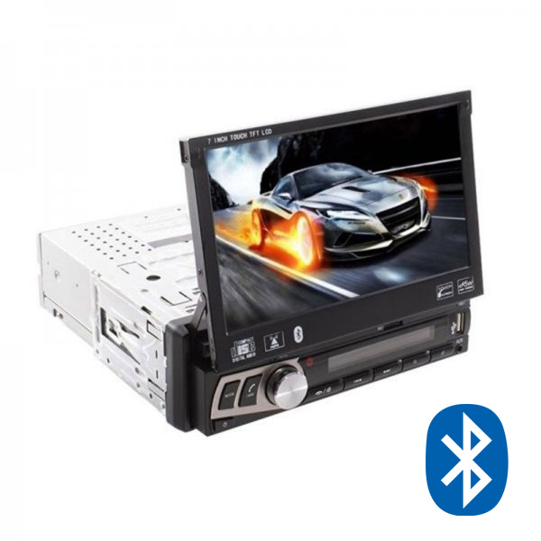Ηχοσύστημα Multimedia Αυτοκινήτου Bluetooth 1 DIN με TFT Οθόνη Αφής 7in MP4, MP3, USB, SD, AUX, MIC, TV, Camera in & Subwoofer Out